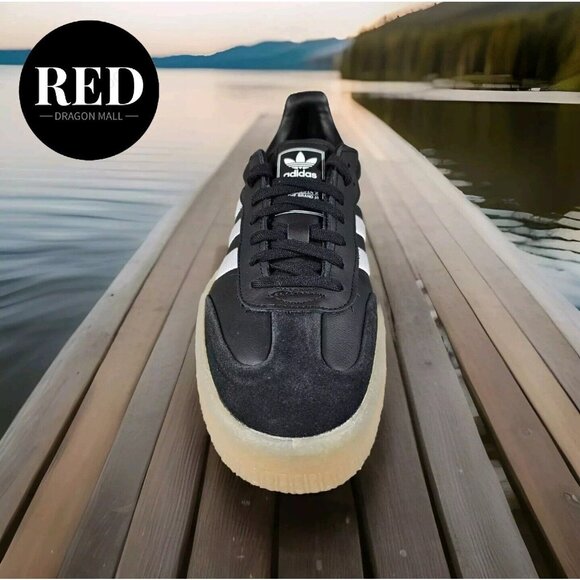 Adidas Sambae OG Leather Shoes Black/Gum Sole ID0436 - Women's Size 10 - Picture 12 of 16